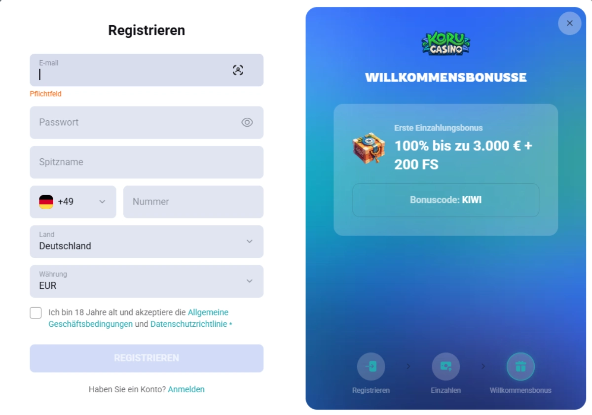 koru casino registrieren